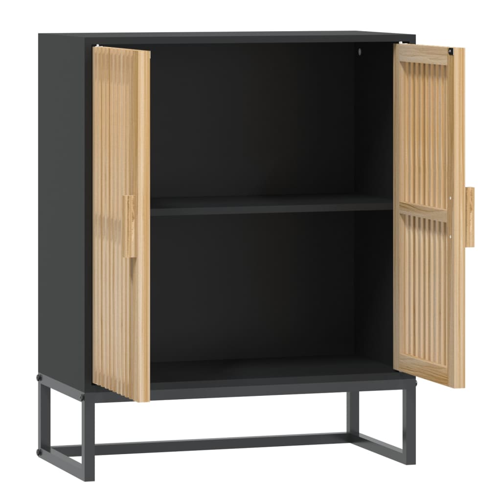 Credenza-Buffet-Armadio da cucina Nera 60x30x75 cm in Legno Multistrato 238684