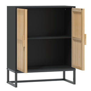 Credenza-Buffet-Armadio da cucina Nera 60x30x75 cm in Legno Multistrato 238684