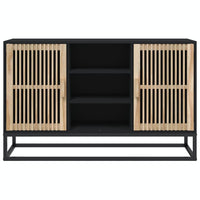 Credenza-Buffet-Armadio da cucina Nera 105x30x65 cm in Legno Multistrato 326812
