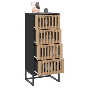 Credenza-Buffet-Armadio da cucina Nera 40x30x95 cm in Legno Multistrato