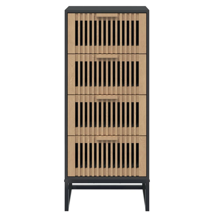 Credenza cassettiera cassettiera mobile contenitore organizer cucina soggiorno soggiorno alto 40 x 30 x 95 cm derivati ​​del legno nero 02_0034918