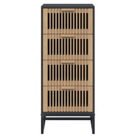 Credenza Nera 40x30x95 cm in Legno Multistrato 352125