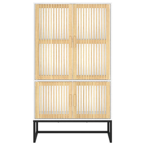 Credenza Bianca 70x35x125 cm in Legno Multistrato 352139