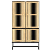 Credenza-Buffet-Armadio da cucina Nera 70x35x125 cm in Legno Multistrato 261304