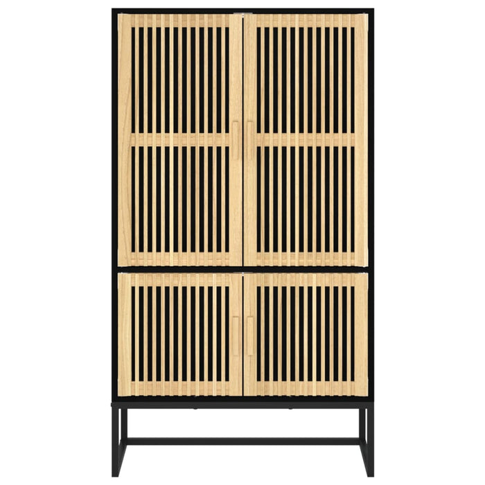 Credenza-Buffet-Armadio da cucina Nera 70x35x125 cm in Legno Multistrato 261304