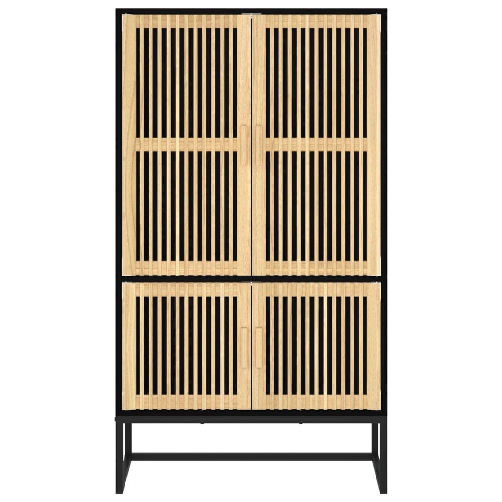 Credenza Nera 70x35x125 cm in Legno Multistrato 352140