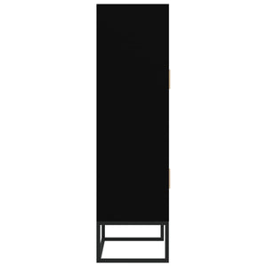 Credenza-Buffet-Armadio da cucina Nera 70x35x125 cm in Legno Multistrato 261304