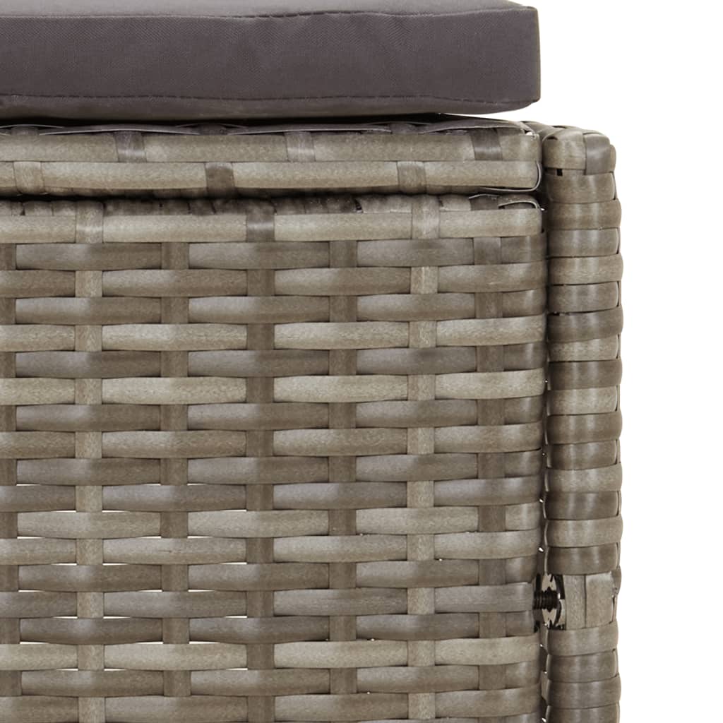 Bordo per Spa Grigio in Polyrattan e Legno Massello di Acacia