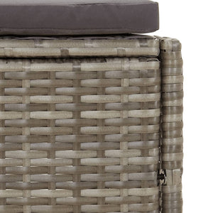 Bordo per Spa Grigio in Polyrattan e Legno Massello di Acacia 362258