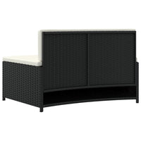 Panche per Spa con Cuscini 2 pz in Polyrattan Nero