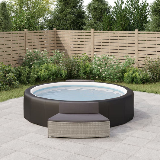 Panche per Spa con Cuscini 2 pz in Polyrattan Grigio 362263