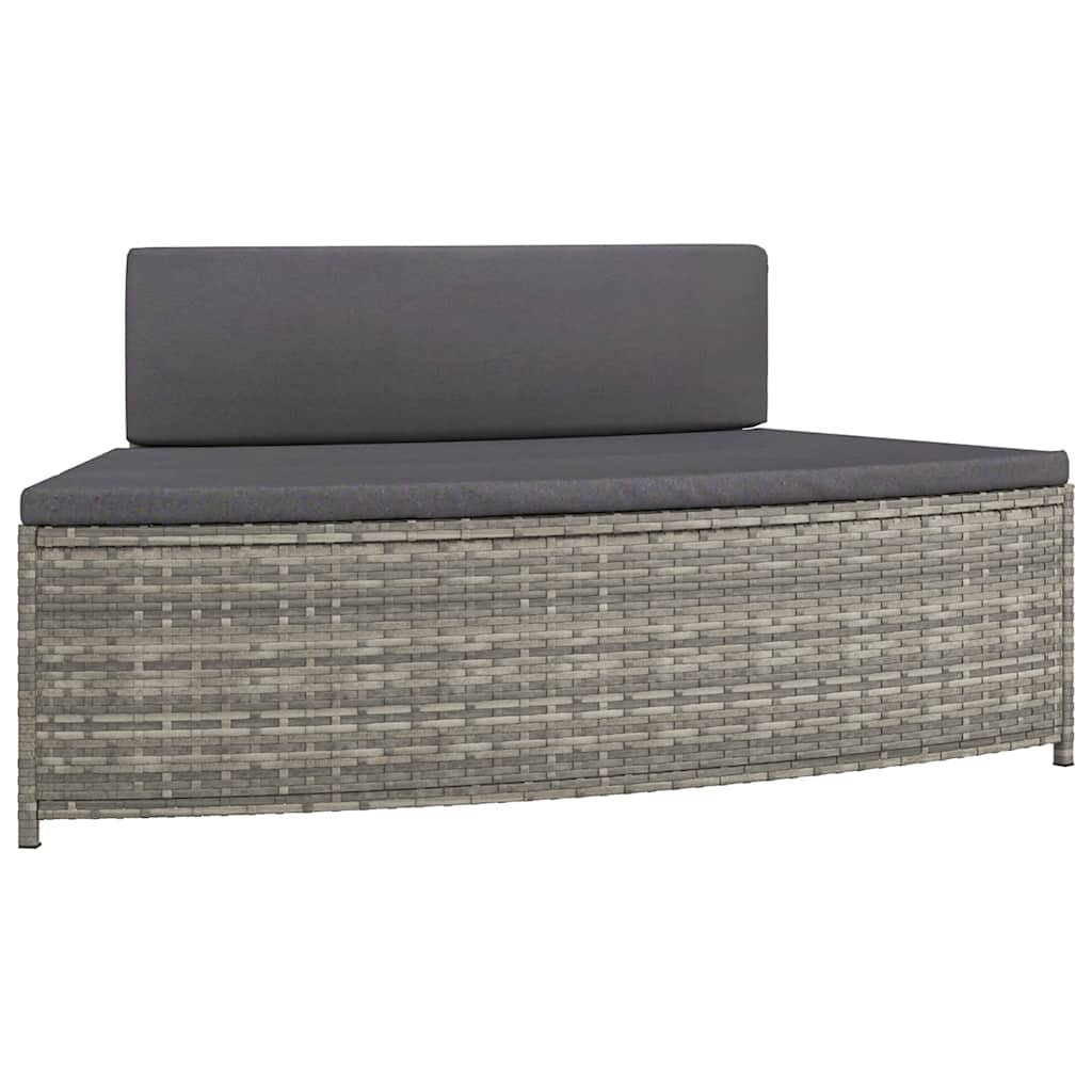 Panche per Spa con Cuscini 2 pz in Polyrattan Grigio 362263