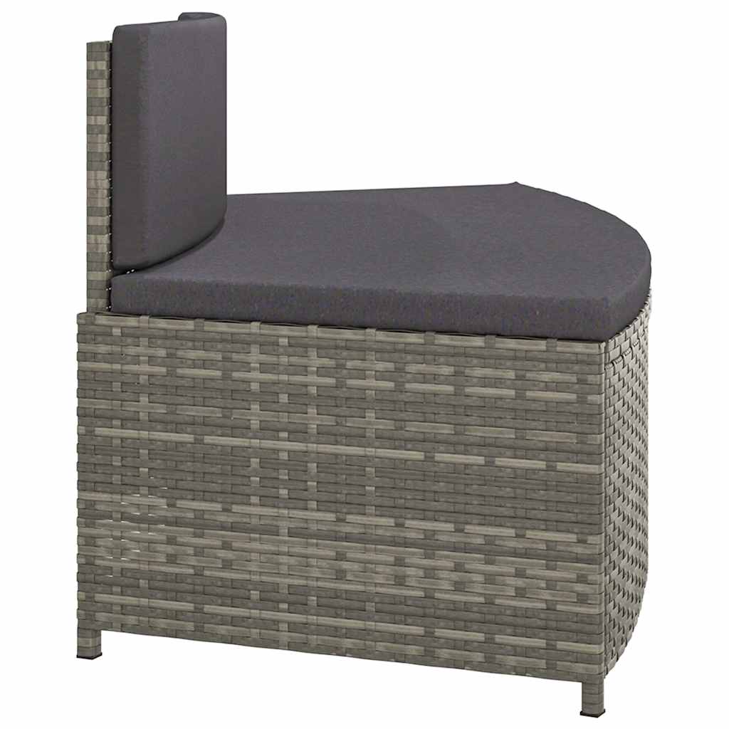 Panche per Spa con Cuscini 2 pz in Polyrattan Grigio 362263