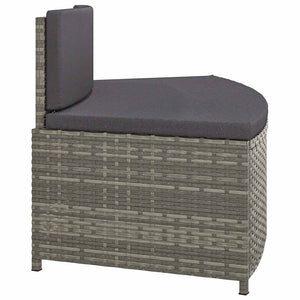 Panche per Spa con Cuscini 2 pz in Polyrattan Grigio 362263