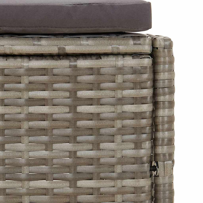 Panche per Spa con Cuscini 2 pz in Polyrattan Grigio 362263