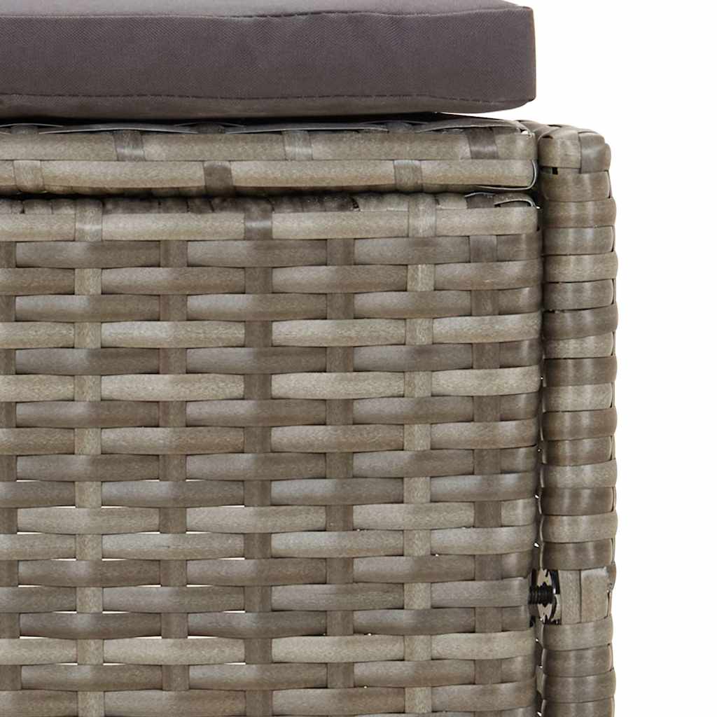 Panche per Spa con Cuscini 2 pz in Polyrattan Grigio