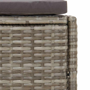 Panche per Spa con Cuscini 2 pz in Polyrattan Grigio
