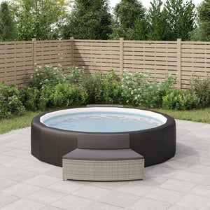 Panche per Spa con Cuscini 2 pz in Polyrattan Grigio 362263