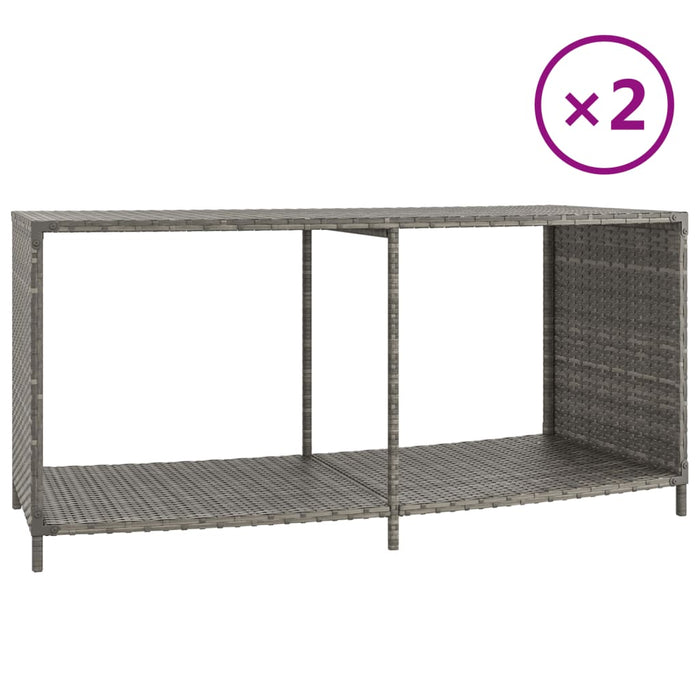 Scaffali Portaoggetti 2 pz in Polyrattan Grigiocod mxl 79904