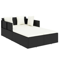 Lettino con Cuscini Nero 182x118x63 cm in Polyrattancod mxl 70311