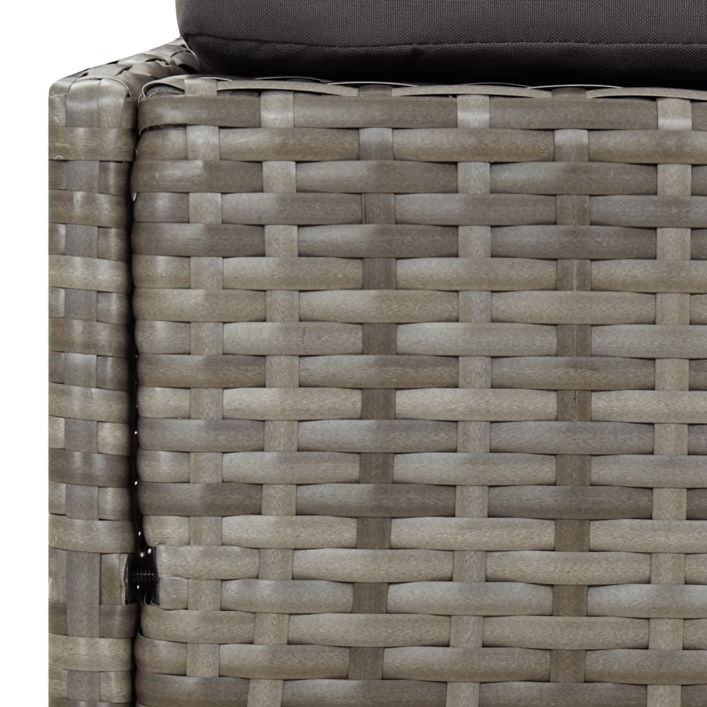 Lettino con Tetto Pieghevole Grigio 200x114x128 cm Polyrattan