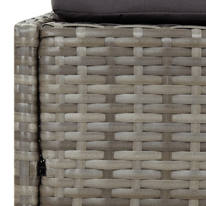Lettino con Tetto Pieghevole Grigio 200x114x128 cm Polyrattan