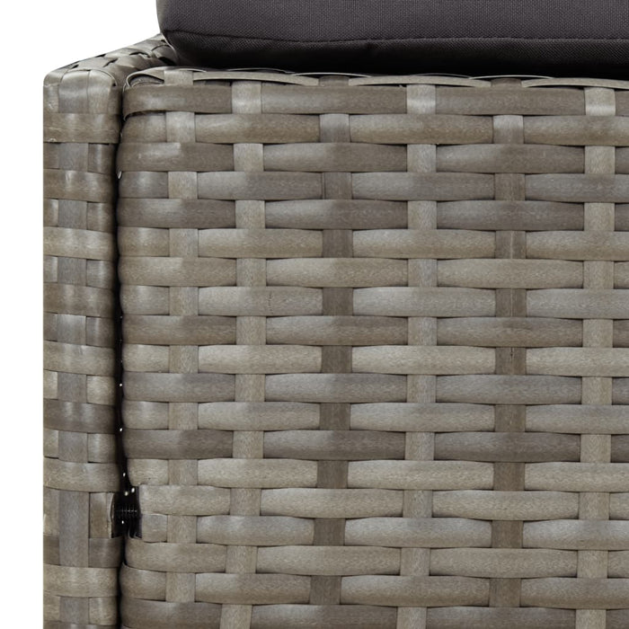 Lettino con Tetto Pieghevole Grigio 200x114x128 cm Polyrattan