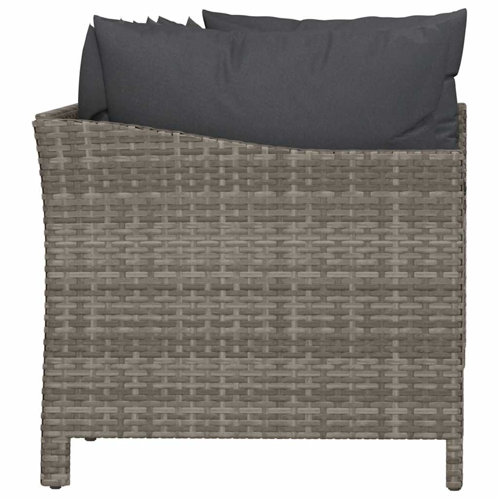 Set da giardino 4 pezzi con cuscini grigio in polyrattan 362686