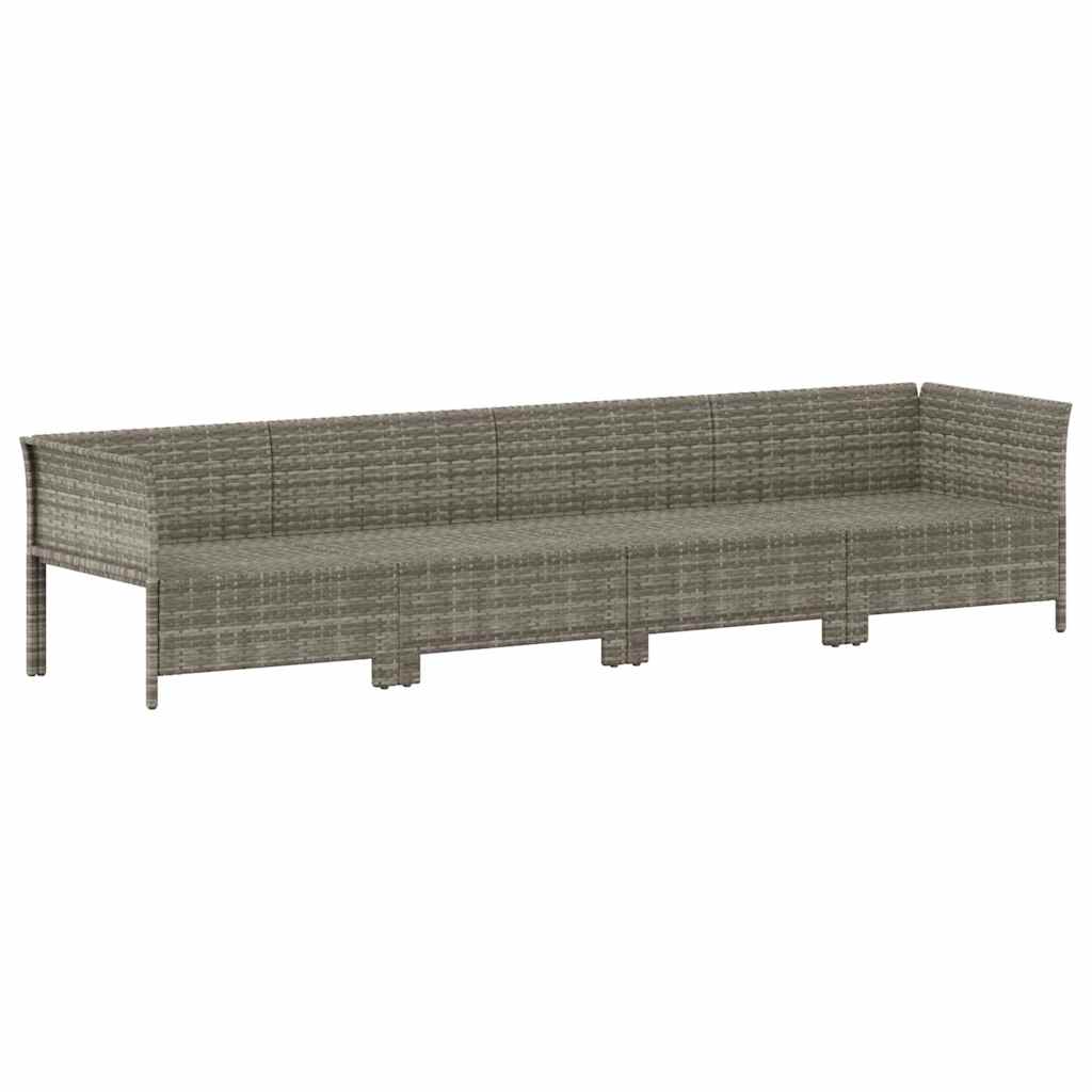 Set da giardino 4 pezzi con cuscini grigio in polyrattan 362689
