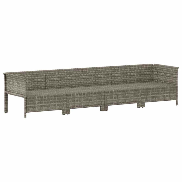 Set da giardino 4 pezzi con cuscini grigio in polyrattan 362689