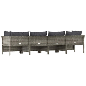 Set da giardino 4 pezzi con cuscini grigio in polyrattan 362689