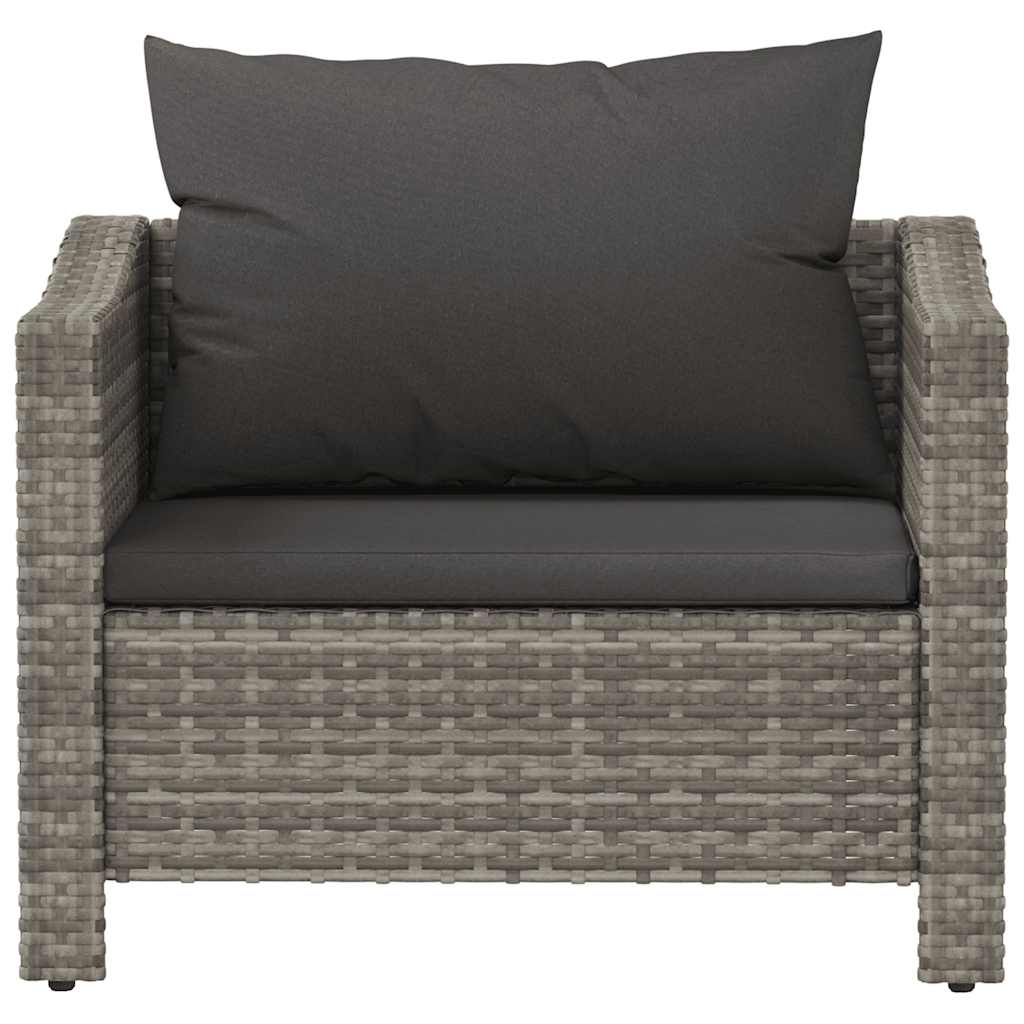 Poltrona da giardino con cuscino grigio in polyrattan 362693