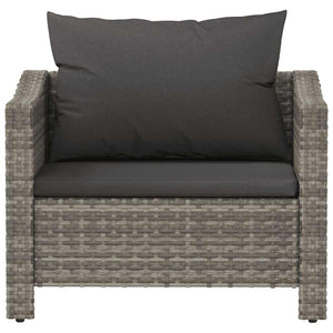Poltrona da giardino con cuscino grigio in polyrattan 362693
