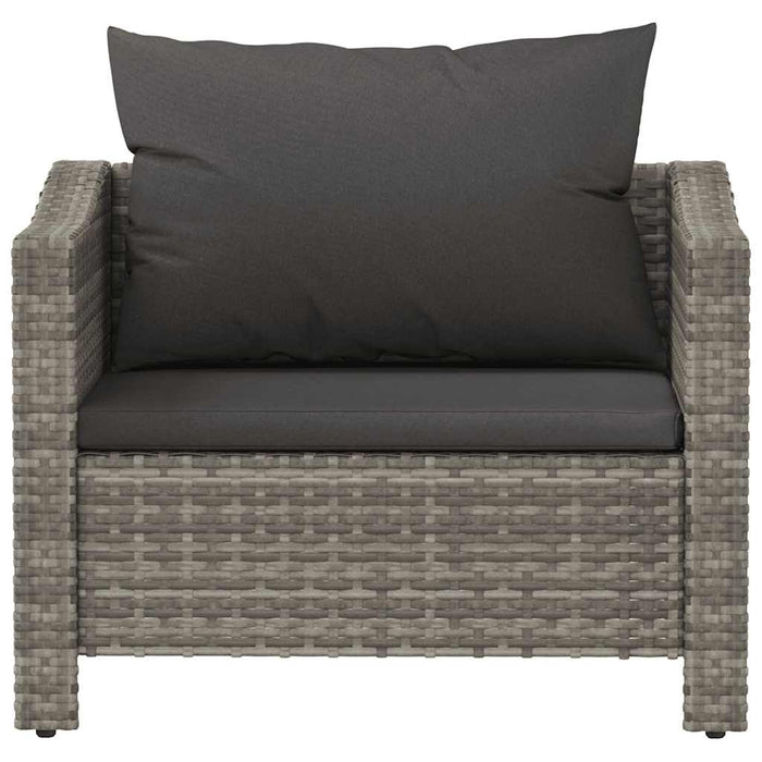 Poltrona da giardino con cuscino grigio in polyrattan 362693