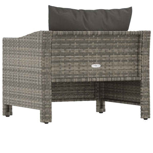 Poltrona da giardino con cuscino grigio in polyrattan 362693