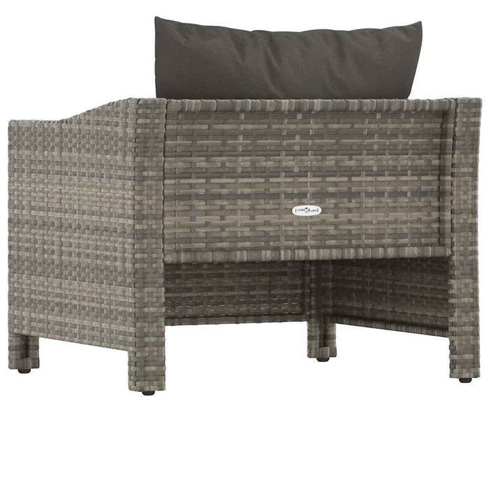 Poltrona da giardino con cuscino grigio in polyrattan 362693