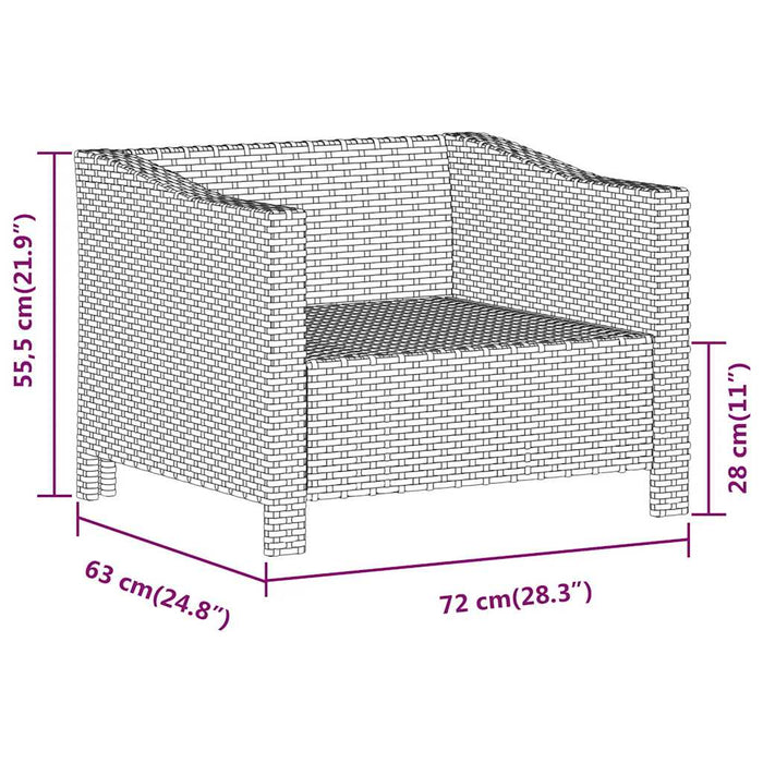 Poltrona da giardino con cuscino grigio in polyrattan 362693