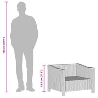 Poltrona da giardino con cuscino grigio in polyrattan 362693