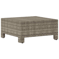 Poggiapiedi da giardino con cuscino grigio in polyrattan 362695