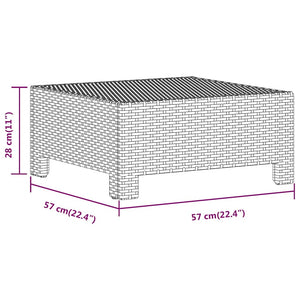 Poggiapiedi da giardino con cuscino grigio in polyrattan 362695