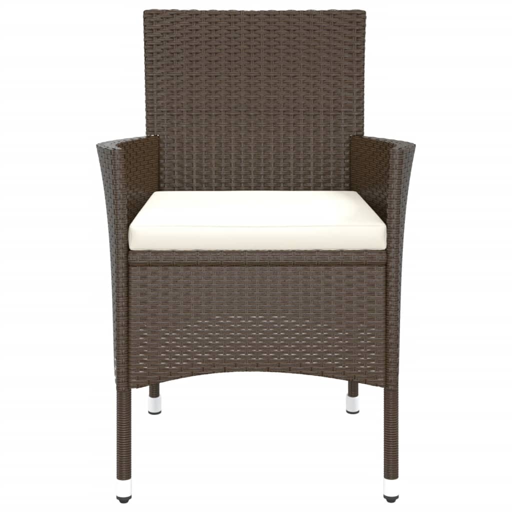 Sedie da giardino con cuscini 2 pz in polyrattan marrone (solo UK/IE/FI/NO) 362518