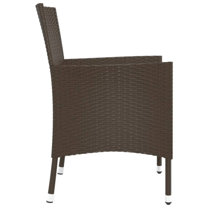 vidaXL Sedie da giardino con cuscini 2 pz in polyrattan marrone (solo UK/IE/FI/NO)