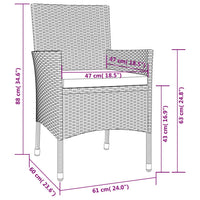 Sedie da giardino con cuscini 2 pz nere in polyrattan (solo UK/IE/FI/NO) 362519