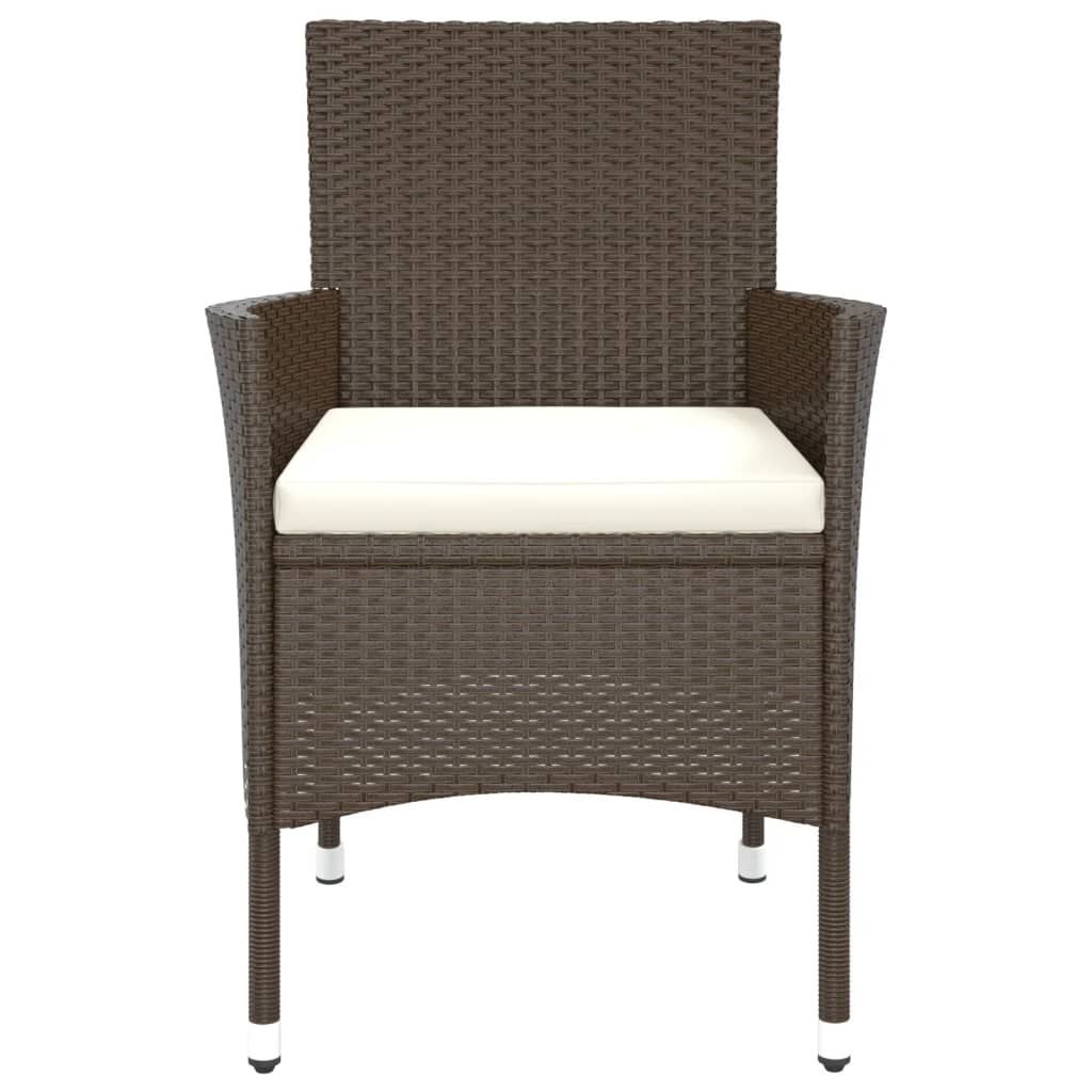 Sedie da giardino con cuscini 4 pz in polyrattan marrone (solo UK/IE/FI/NO) 362526