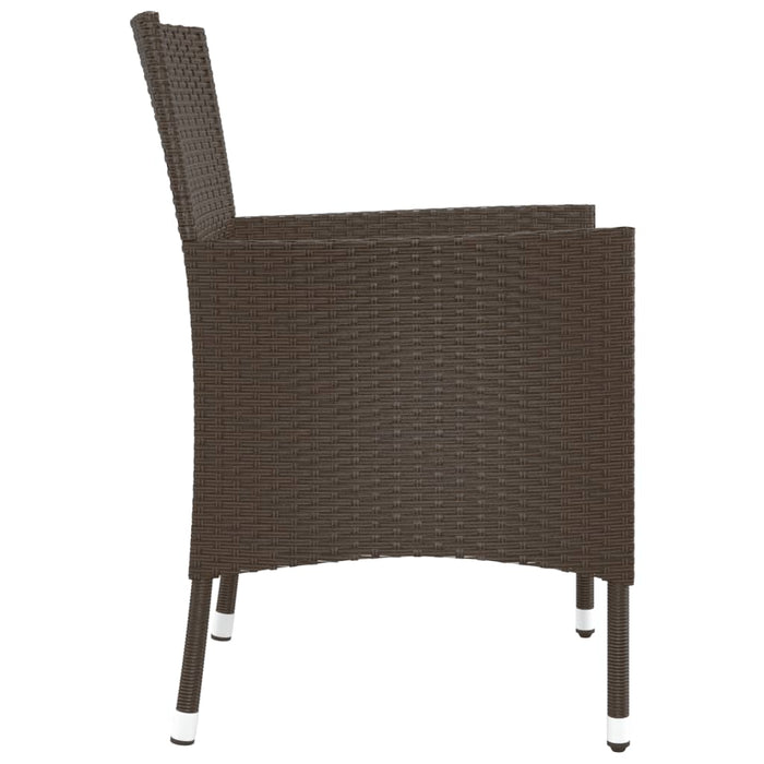 vidaXL Sedie da giardino con cuscini 4 pz in polyrattan marrone (solo UK/IE/FI/NO)