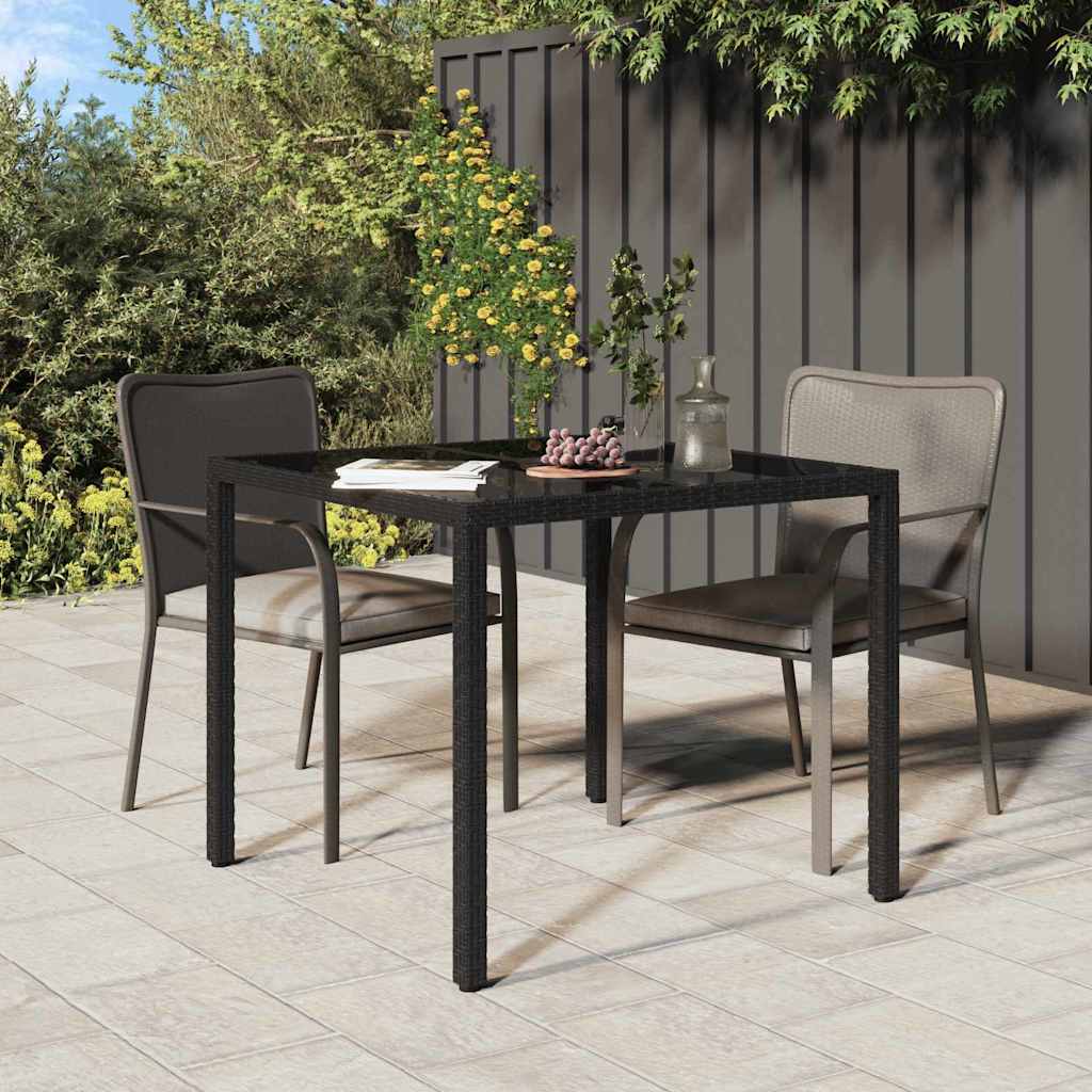 Tavolo da Pranzo da Giardino Nero 90 x 90 x 75 cm Poly Rattan 362533