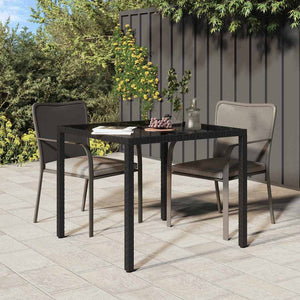 Tavolo da Pranzo da Giardino Nero 90 x 90 x 75 cm Poly Rattan 362533