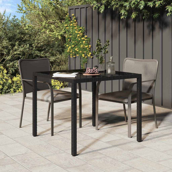 Tavolo da Pranzo da Giardino Nero 90 x 90 x 75 cm Poly Rattan 362533