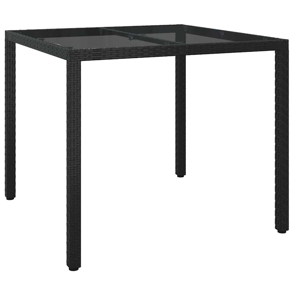 Tavolo da Pranzo da Giardino Nero 90 x 90 x 75 cm Poly Rattan 362533