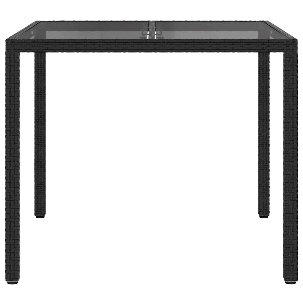 Tavolo da Pranzo da Giardino Nero 90 x 90 x 75 cm Poly Rattan 362533